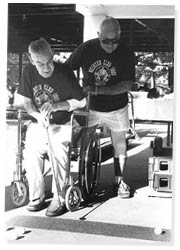 Meet Robert Hookey (left), A World War II veteran with two purple hearts and a member of Weirton, West Virginia, Lodge. Hookey joined the Elks after learning about the Order through the Adopt-a-Vet program. Since joining, he's grown especially close to Billy Davis (right), who has claimed Hookey as not only a member of the Lodge family, but also his own. Here, the two friends practice putting.